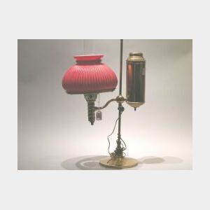 Brass Student Lamp and Oil Lamp.