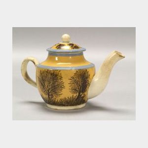Small Mochaware Covered Teapot