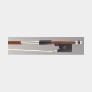 French Silver Mounted Violin Bow, Peccatte School