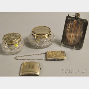 Five Silver and Silver-mounted Personal Articles