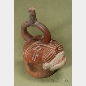 South American Pre-Columbian Stirrup-spout Pottery Vessel