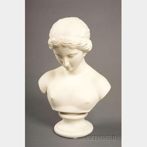 Parian Porcelain Bust of a Classical Maiden