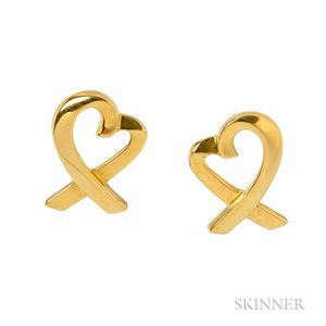 18kt Gold "Loving Heart" Earrings, Paloma Picasso, Tiffany & Co.