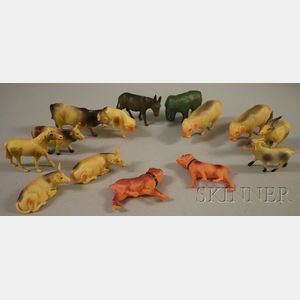 Approximately 140 Assorted Vintage Celluloid Toy Animal Figures