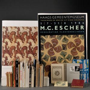 Escher, Maurits Cornelis (1898-1972) Lot of Books, Catalogs, Posters, and Ephemera.