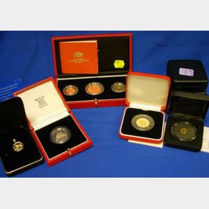 Eleven United Kingdom, Commonwealth and Chinese Uncirculated Gold Proof Coins
