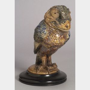 Martin Brothers Stoneware Bird Jar and Cover