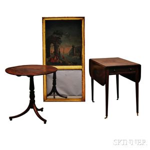Two George III Tables and a Trumeau Mirror