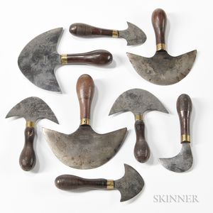 Eight Leather Maker's Knives
