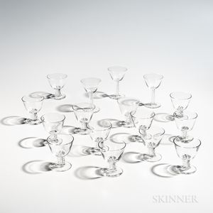 Sixteen Steuben Twist-stem Glasses