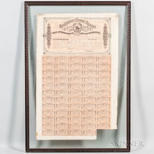 Framed 1864 Confederate $1,000 Bond
