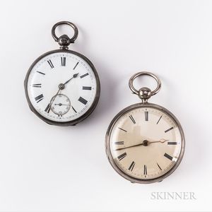 Two Chain Fusee Silver-cased Watches