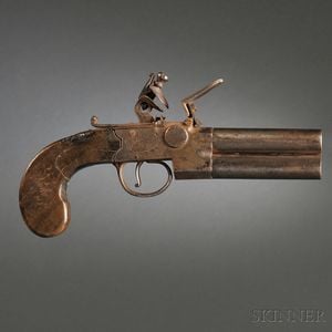 English Over and Under Boxlock Pistol