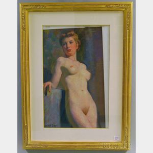 Alfred Di Cesare (American, 1910-1993) Portrait of a Standing Female Nude.