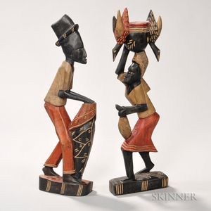 Two Carved and Painted Figures