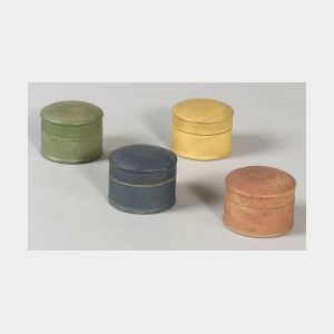 Four Shaker Painted Pill Boxes