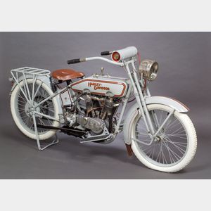 *1916 Harley Davidson Twin Motorcycle, Vin # L10487M