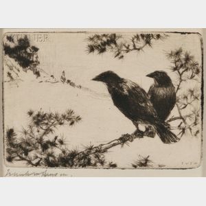 Frank Weston Benson (American, 1862-1951) Two Crows