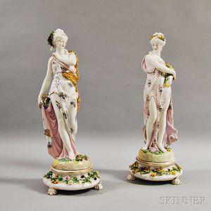 Pair of German Porcelain Maidens