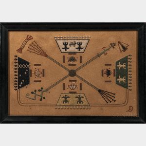 Luther Douglas (1919-1976) Navajo Sand Painting on Board