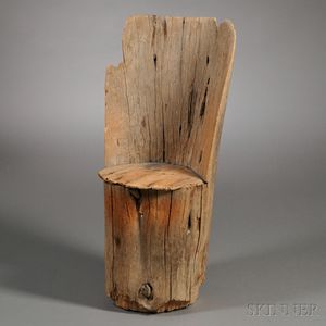 Rustic Carved Pine Chair