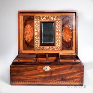 Marquetry and Mahogany Lacemaker's Box