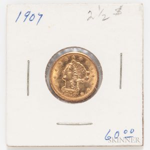 1907 $2.50 Liberty Head Gold Coin. 