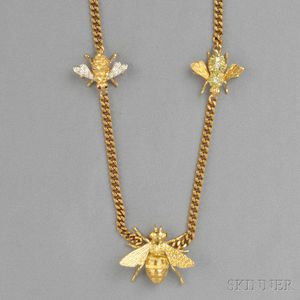 18kt Gold Bee Necklace