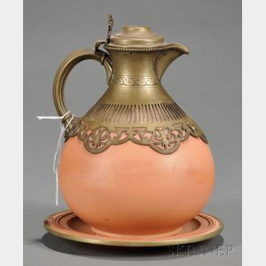 Silver-mounted Wedgwood Redware Jug and Stand