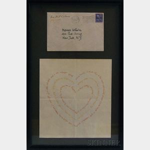 Paul Cadmus (American, 1904-1999) Untitled [Heart] / Correspondence and Envelope