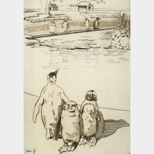 A. Hugh Fisher (Anglo/American, b. 1867) The Penguin Pond.