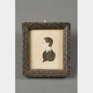 American School, 19th Century Portrait Miniature of a Girl.