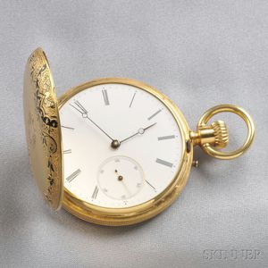 Antique 18kt Gold Hunting Case Pocket Watch, Arnold Nicoud