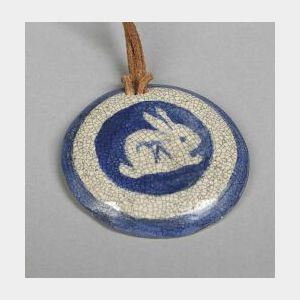 Rabbit Medallion Pottery Necklace