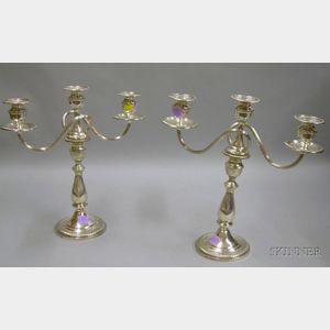 Pair of Peter Mueller-Munk Weighted Convertible Sterling Silver Candelabra