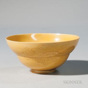 Yellow-glazed "Dragon" Bowl