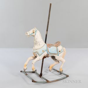 Miniature Cast Metal and Painted Carousel Horse