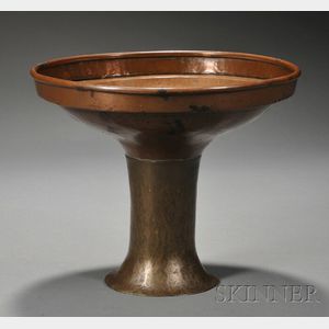Arts & Crafts Hammered Copper and Brass Center Bowl