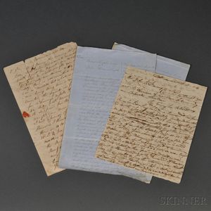War of 1812, Battle of Baltimore, Two Letters, Two Indentures.