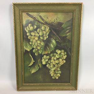 American School, 19th/20th Century Still Life with Hanging Grapes