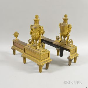 Pair of Neoclassical-style Gilt-bronze Chenets