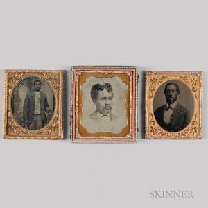 Three Daguerreotypes Depicting African American Men. 