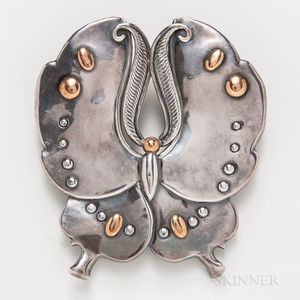 William Spratling Mexican Silver Butterfly Brooch