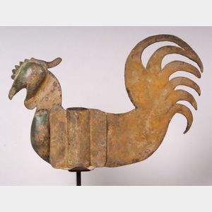 Gilded Sheet Copper Rooster Weather Vane