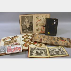 Three 19th Century Scrapbooks, Two Belgian Postcard Sets, a Book Birds