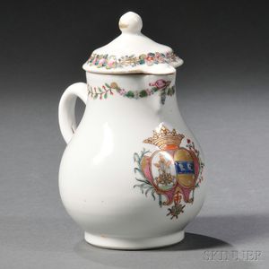 Chinese Export Armorial Porcelain Cream Pitcher with Cover