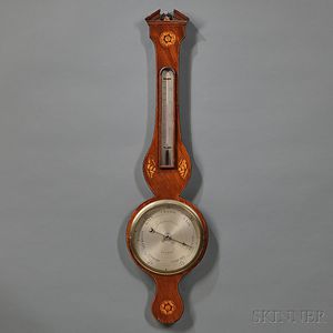 Joseph Somalvico Mahogany Wheel Barometer