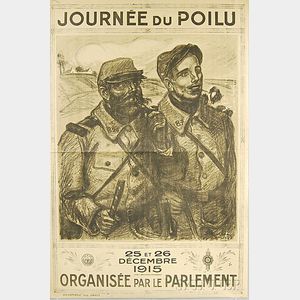 French Journée du Poilu WWI Lithograph Poster