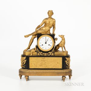 Louis XVI-style LePaute Bronze Figural Mantel Clock