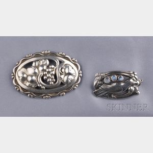 Two Sterling Silver Brooches, Georg Jensen